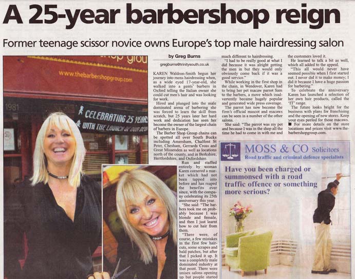 25 Year Barber Shop Reign Article